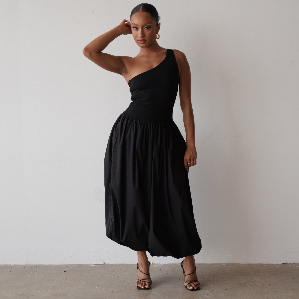 Balloon Sleeve Volume Dress – L'AUBE BLANC