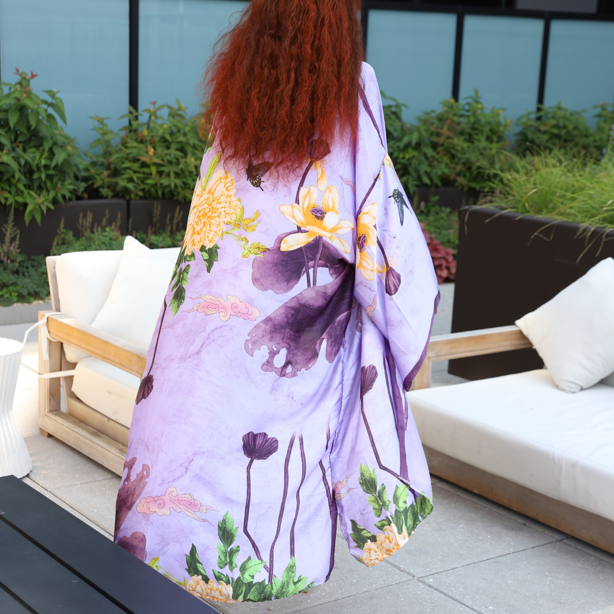 Lavender Blossom Printed Kimono