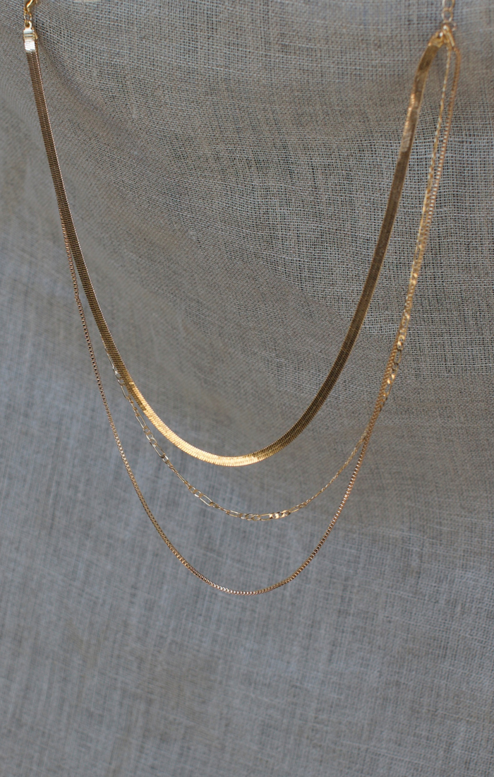 3 Piece Layered Chain Set Gold