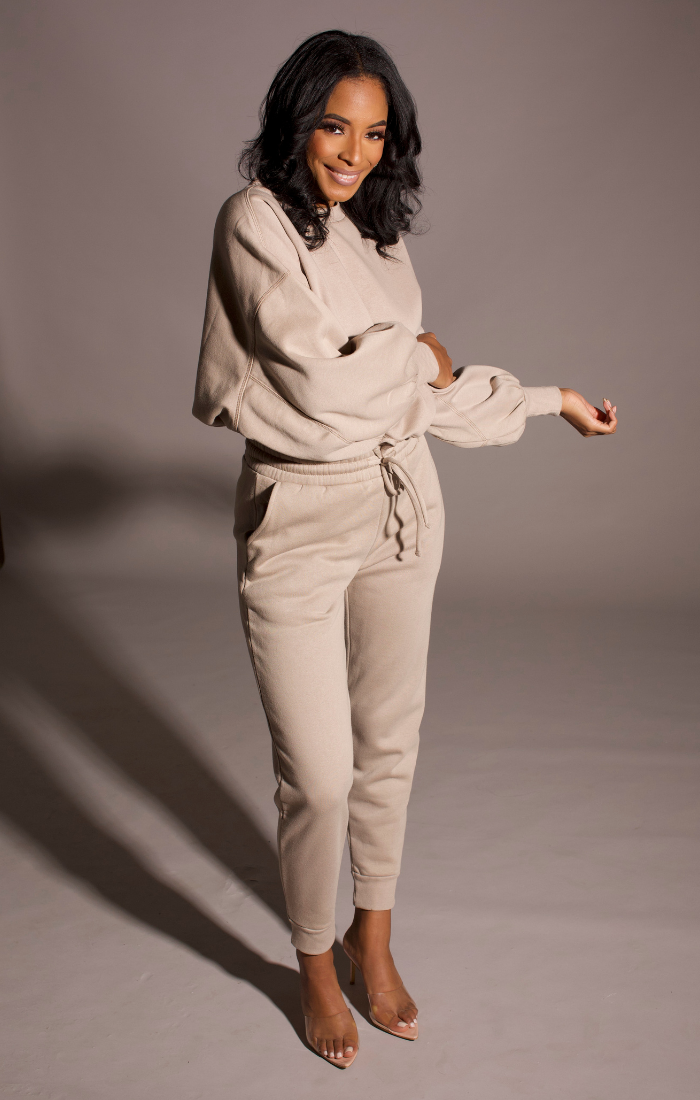 So Chic Sweatpants Set (Camel)