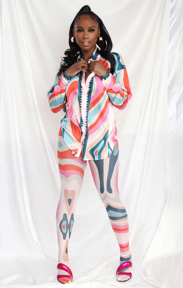 Pink Print Gia Stocking Set