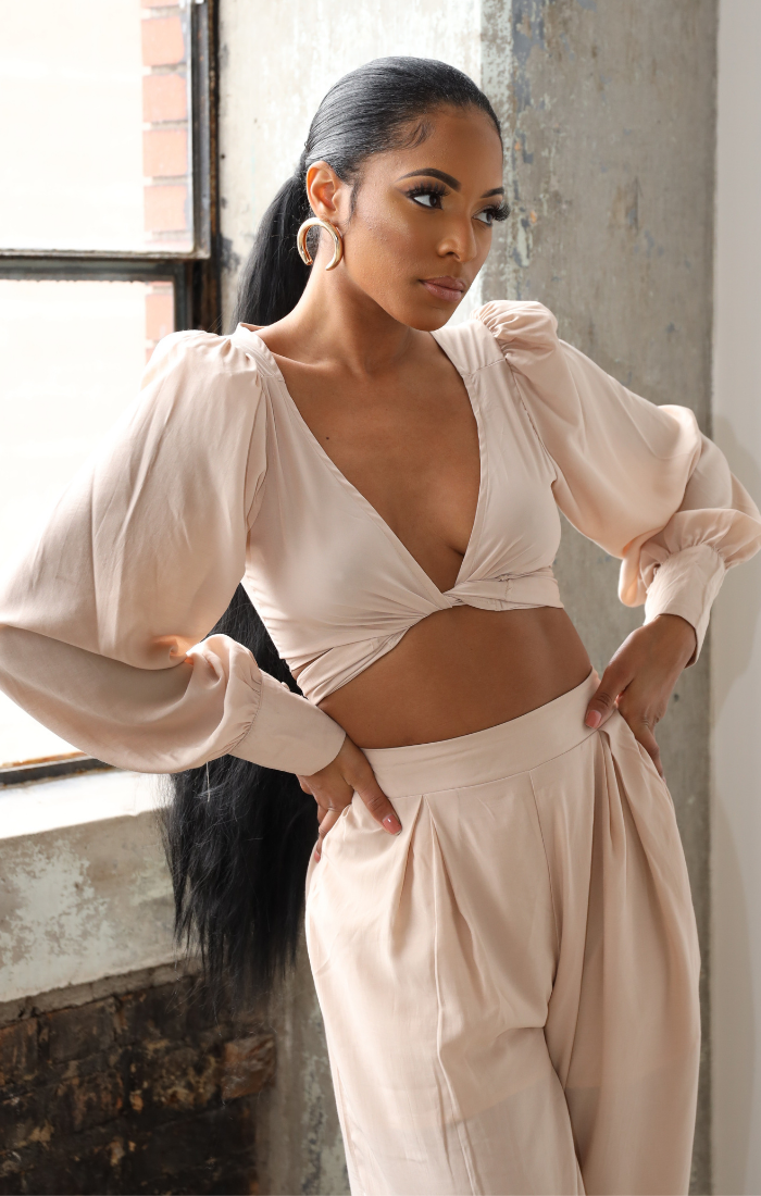 SOPHIE I CROP TOP PALAZZO PANTS SET