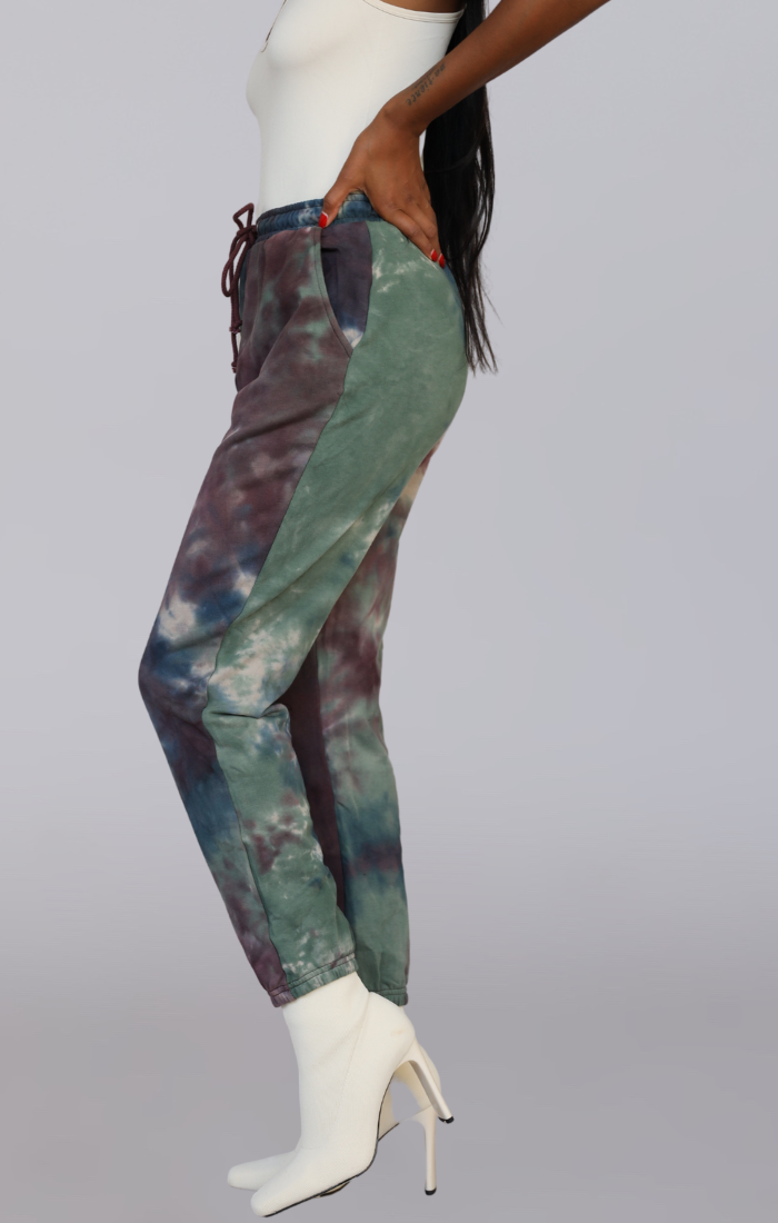 VENUS I TIE DYE JOGGERS (BURGUNDY MIX)