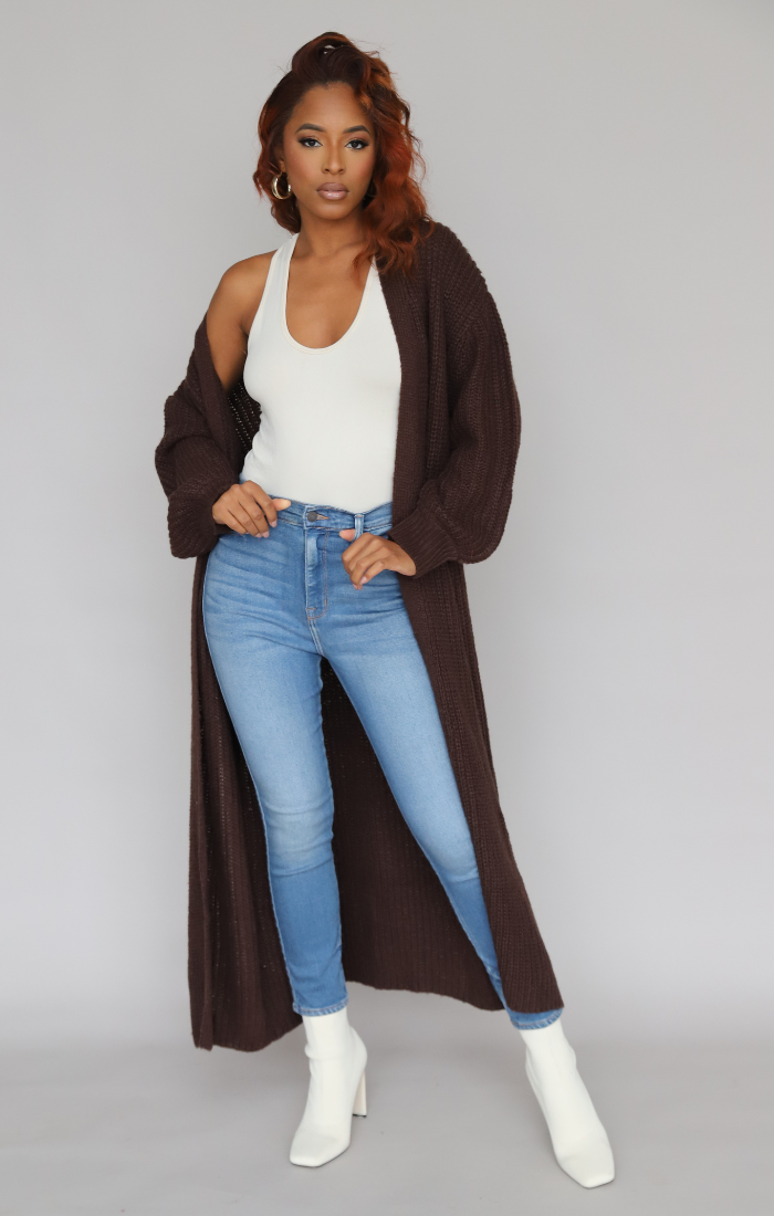 Long Sleeve Maxi Sweater (Black)