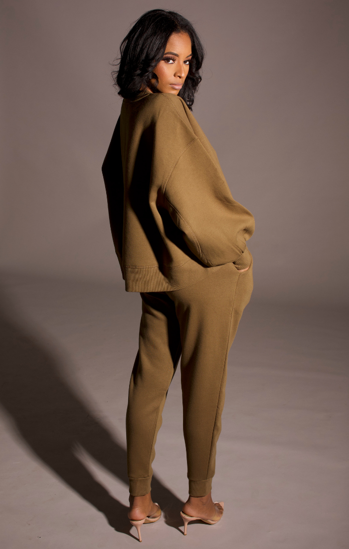 So Chic Sweatpants Set (Olive)