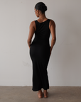 Staple Ribbed Maxi Dress (Black)