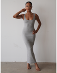 Staple Ribbed Maxi Dress (Heather Grey)