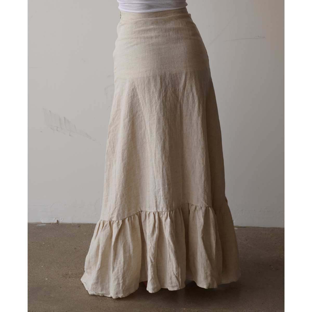 Linen Flowy Maxi Skirt