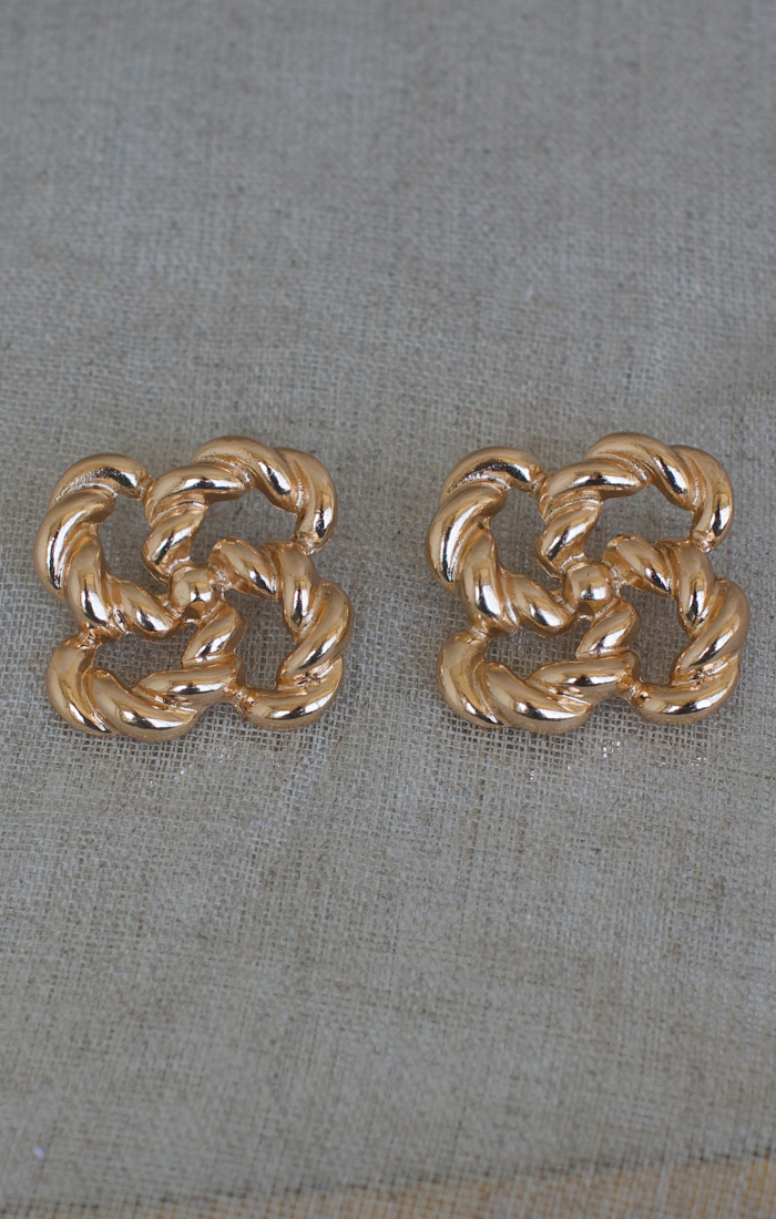 Twisted Gold Stud Earrings