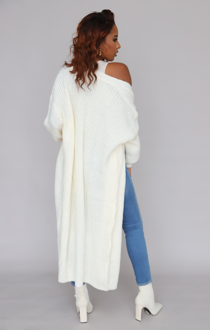 Long Sleeve Maxi Sweater (Cream)